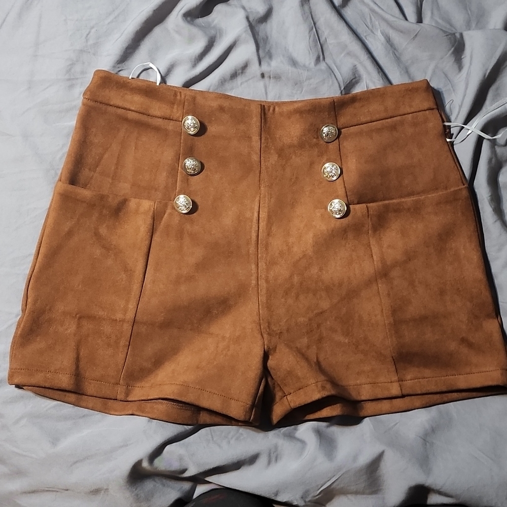Faux seude shorts size large from shein